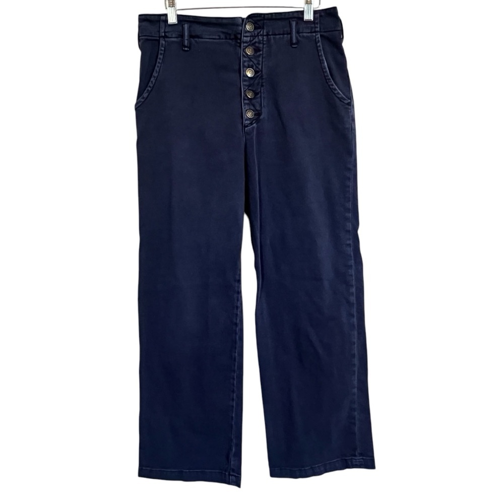 PILCRO THE LETTERPRESS  Wide Leg Blue Pants  Exposed Buttons Women’s Size 28